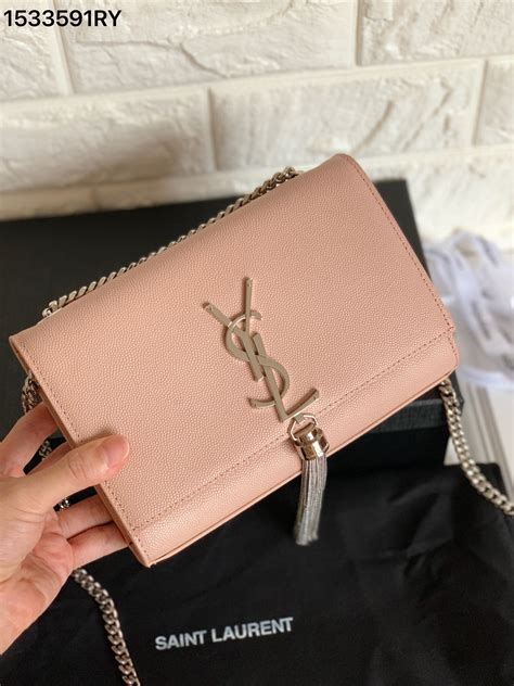 pink ysl bag with silver chain|ysl pink shoulder bag.